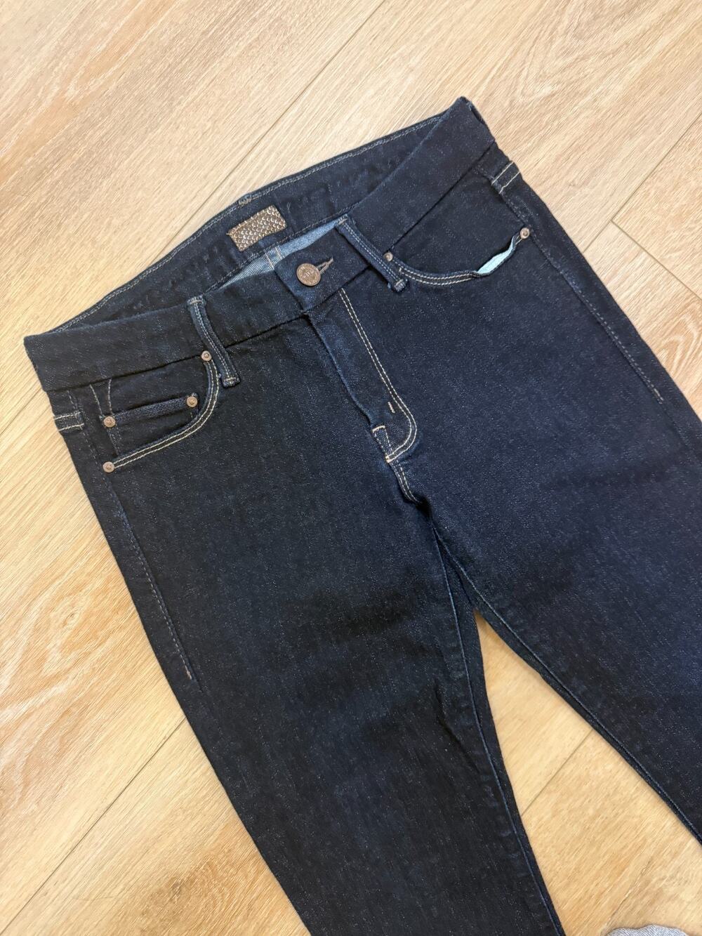 MOTHER Skinny Jeans in Indigo Black Wash